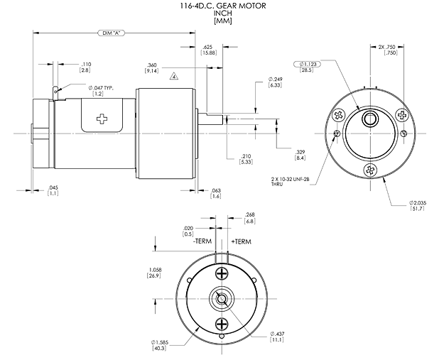 Series 16 2-inch Gearbox Motor
