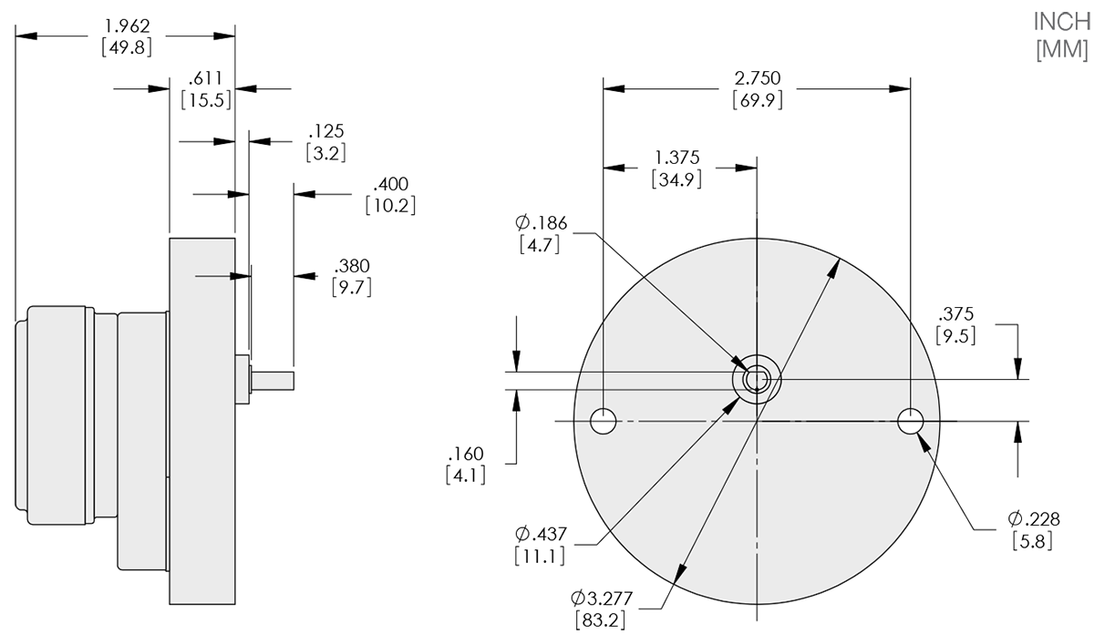 Chart Drive - Round Mount Technical Drawings